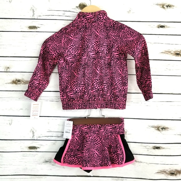 Carters 3T Jacket Skort Outfit Skirt Pink Black - Picture 2 of 7